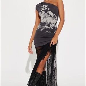 The Edge Maxi Dress - Charcoal